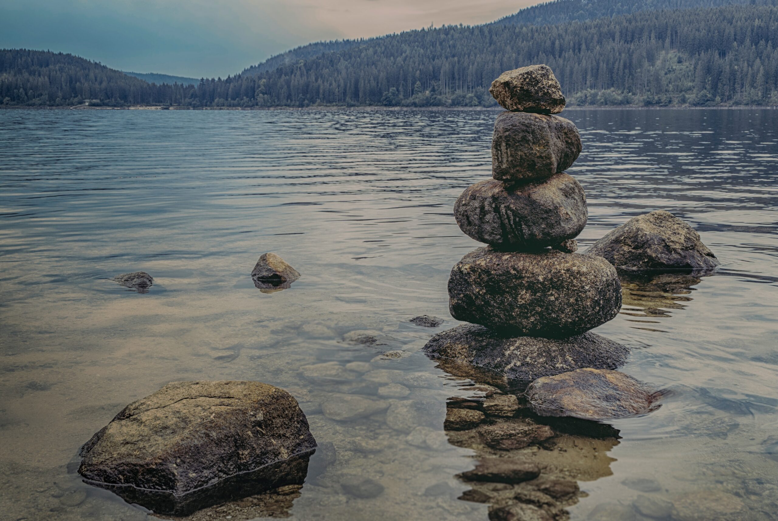 iRest Yoga Nidra Meditation Rocks in Water
